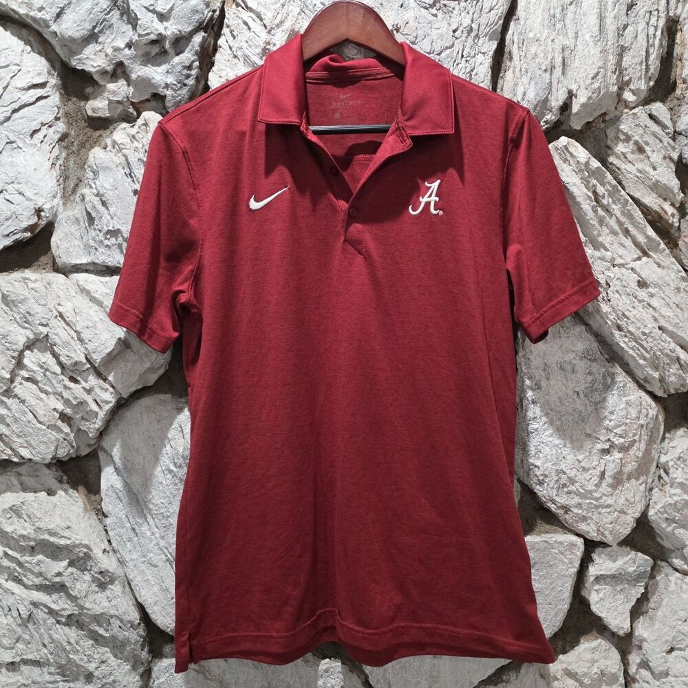 NIKE DRI-FIT ALABAMA CRIMSON TIDE POLO SHIRT MENS MEDIUM